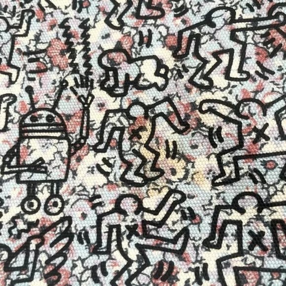 SOLD Coach X Keith Haring 2017 Collab Printed on Baby Blue Canvas Tote Bag 28651 - Picture 5 of 10